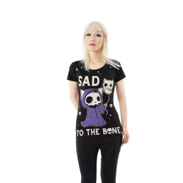 ТЕНИСКА SAD TO THE BONE, BLACK